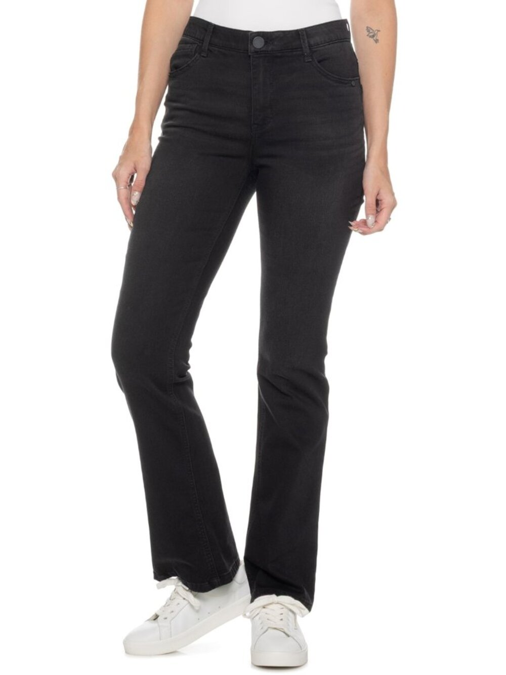Democracy Black AbSolution Cascading Itty Bitty Bootcut Jeans - High-Rise